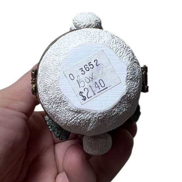 Glitter Snowman Trinket Box Hinged Holiday Decor Storage 3.5x3 - Picture 6 of 11